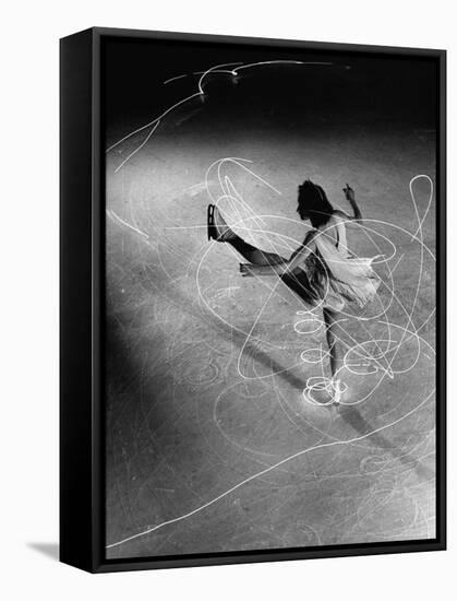 Figure Skater Carol Lynne with Flashlights Embedded in Her Skates-Gjon Mili-Framed Premier Image Canvas