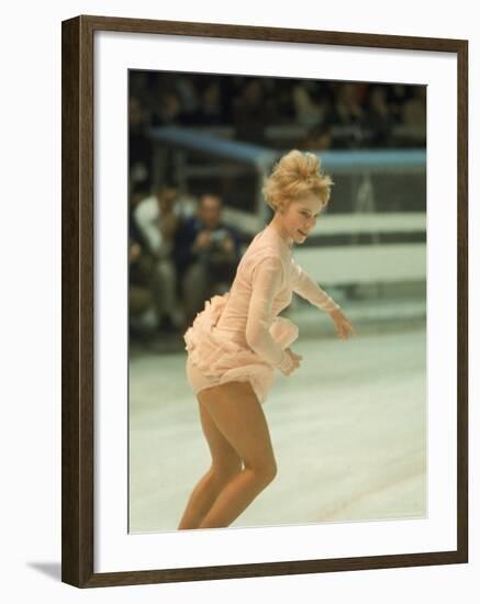 Figure Skater Janet Lynn Performing at 1968 Olympic Games-Art Rickerby-Framed Premium Photographic Print