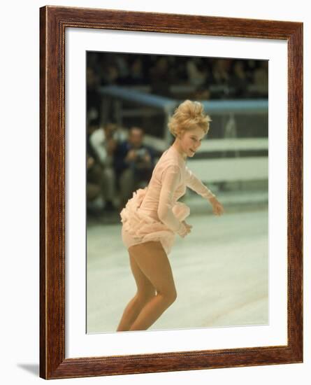 Figure Skater Janet Lynn Performing at 1968 Olympic Games-Art Rickerby-Framed Premium Photographic Print