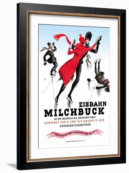 Figure-Skating in a Red Dress-null-Framed Art Print