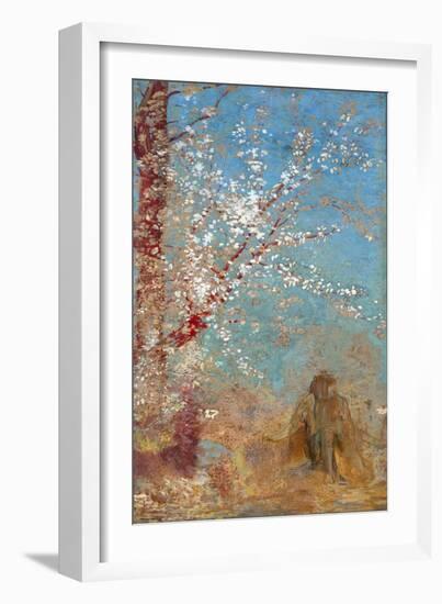 Figure Sous Un Arbre En Fleurs - Figure under a Blossoming Tree - Peinture De Odilon Redon (1840-19-Odilon Redon-Framed Giclee Print