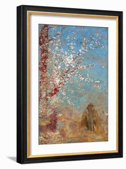 Figure Sous Un Arbre En Fleurs - Figure under a Blossoming Tree - Peinture De Odilon Redon (1840-19-Odilon Redon-Framed Giclee Print