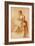 Figure Studies for a Standing and a Seated Girl-Jean Antoine Watteau-Framed Giclee Print