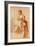 Figure Studies for a Standing and a Seated Girl-Jean Antoine Watteau-Framed Giclee Print