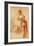 Figure Studies for a Standing and a Seated Girl-Jean Antoine Watteau-Framed Giclee Print