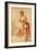 Figure Studies for a Standing and a Seated Girl-Jean Antoine Watteau-Framed Giclee Print