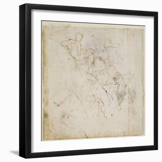 Figure Study, C.1511-Michelangelo Buonarroti-Framed Giclee Print