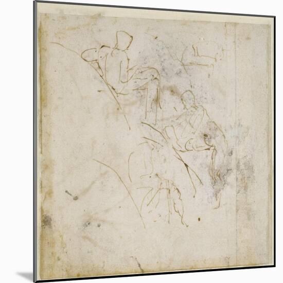 Figure Study, C.1511-Michelangelo Buonarroti-Mounted Giclee Print