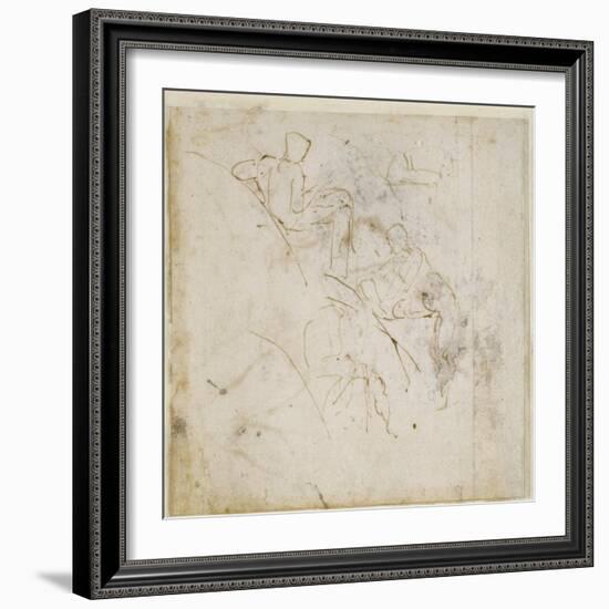 Figure Study, C.1511-Michelangelo Buonarroti-Framed Giclee Print