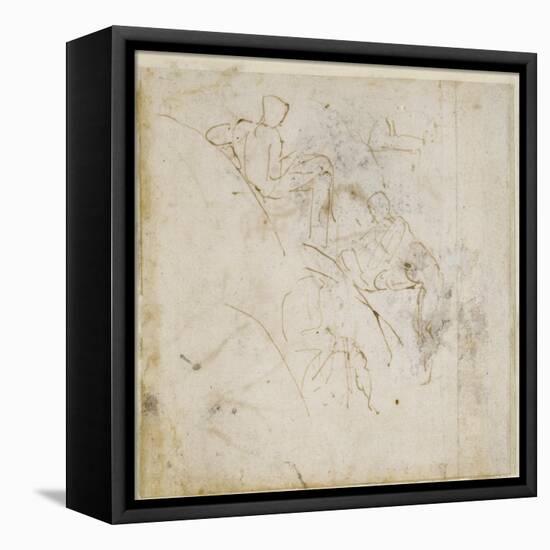 Figure Study, C.1511-Michelangelo Buonarroti-Framed Premier Image Canvas