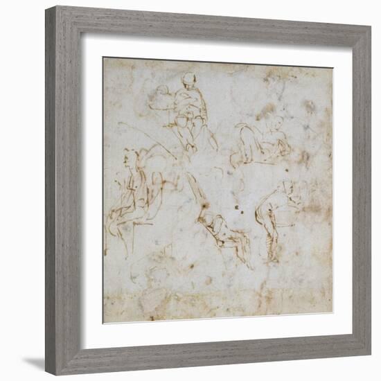 Figure Study, C.1511-Michelangelo Buonarroti-Framed Giclee Print