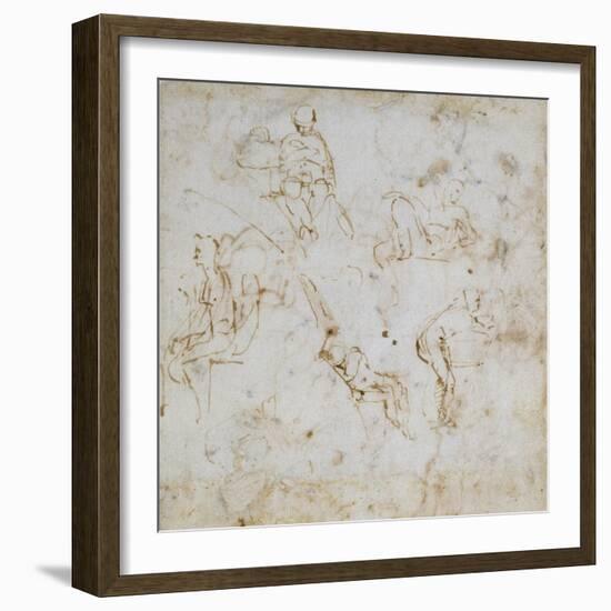 Figure Study, C.1511-Michelangelo Buonarroti-Framed Giclee Print