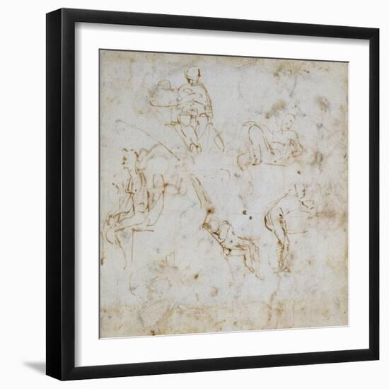 Figure Study, C.1511-Michelangelo Buonarroti-Framed Giclee Print