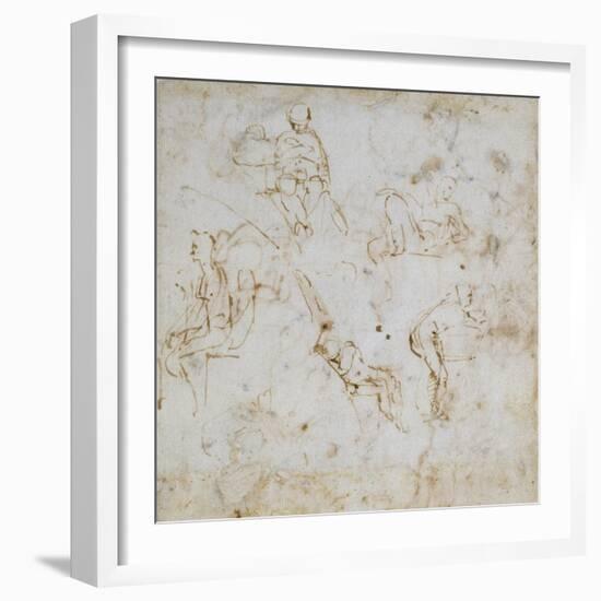 Figure Study, C.1511-Michelangelo Buonarroti-Framed Giclee Print