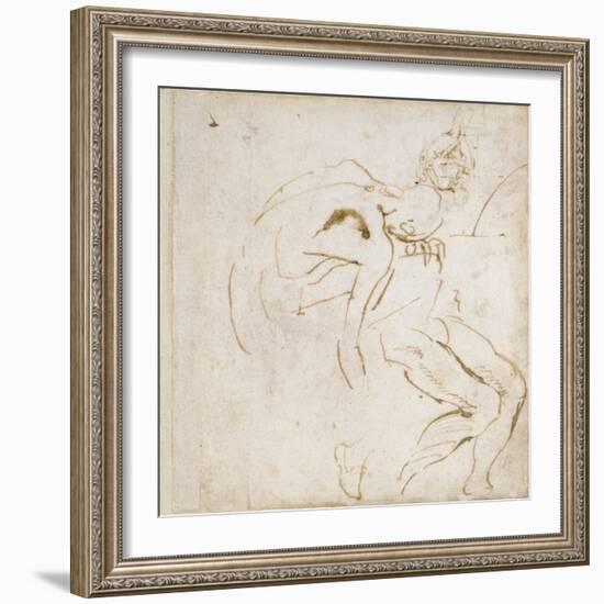 Figure Study, C.1511-Michelangelo Buonarroti-Framed Giclee Print