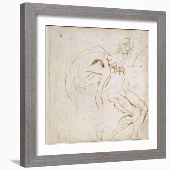 Figure Study, C.1511-Michelangelo Buonarroti-Framed Giclee Print