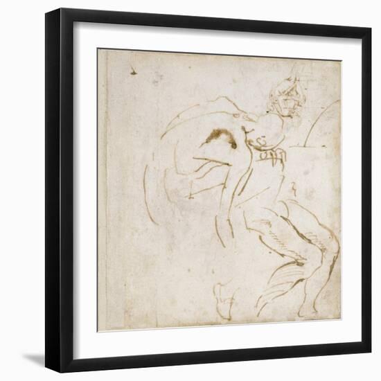 Figure Study, C.1511-Michelangelo Buonarroti-Framed Giclee Print