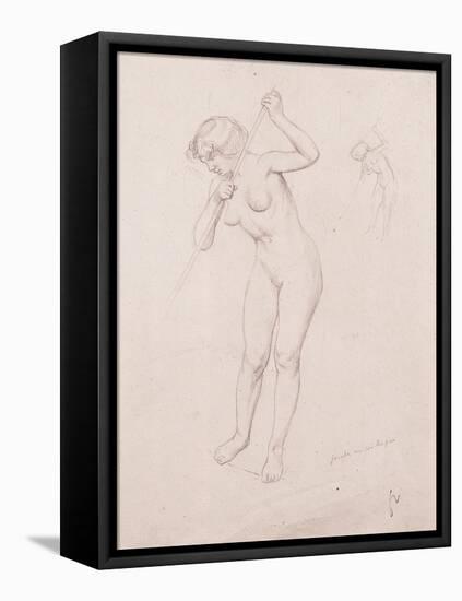 Figure Study for 'The Slaying of Orpheus'-Félix Vallotton-Framed Premier Image Canvas