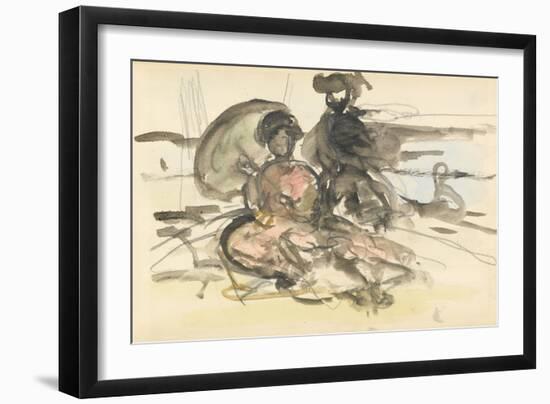 Figure Study: Two Women Seated on a River Bank-Philip Wilson Steer-Framed Giclee Print