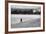 Figure Walking Alone Along Beach in Winter-Sharon Wish-Framed Photographic Print