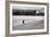 Figure Walking Alone Along Beach in Winter-Sharon Wish-Framed Photographic Print