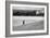 Figure Walking Alone Along Beach in Winter-Sharon Wish-Framed Photographic Print