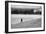 Figure Walking Alone Along Beach in Winter-Sharon Wish-Framed Photographic Print