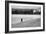 Figure Walking Alone Along Beach in Winter-Sharon Wish-Framed Photographic Print