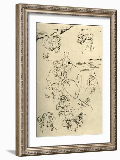 'Figures and heads of Orientals', mid 18th century, (1928)-Giovanni Battista Tiepolo-Framed Giclee Print