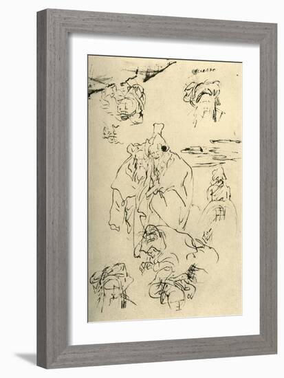 'Figures and heads of Orientals', mid 18th century, (1928)-Giovanni Battista Tiepolo-Framed Giclee Print