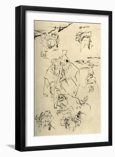 'Figures and heads of Orientals', mid 18th century, (1928)-Giovanni Battista Tiepolo-Framed Giclee Print