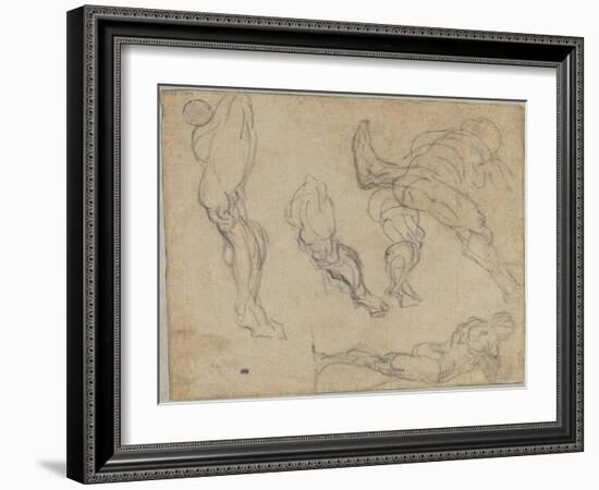 Figures and Legs, 1575-80-Jacopo Robusti Tintoretto-Framed Giclee Print