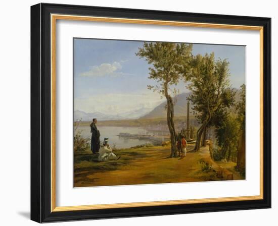 Figures at a Shrine, A Port Beyond-Martinus Rorbye-Framed Giclee Print