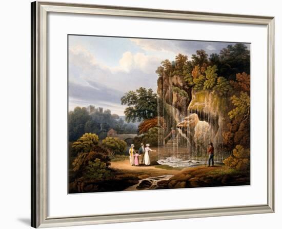Figures by a Waterfall, 1825-Francis Nicholson-Framed Giclee Print