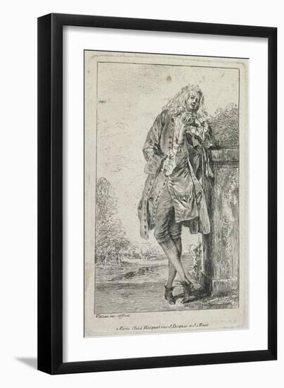 Figures De Mode: Homme Debout Acconde-Jean Antoine Watteau-Framed Giclee Print