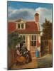 Figures in a Courtyard behind a House, c. 1663-5-Pieter de Hooch-Mounted Giclee Print