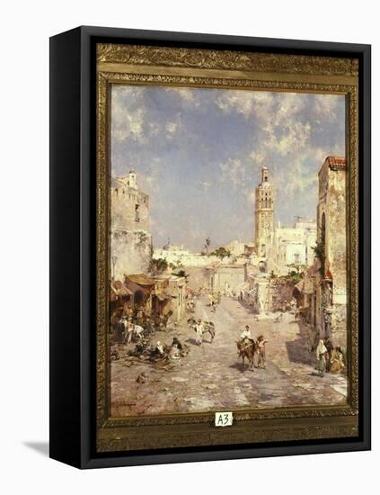 Figures in a Moorish Town-Franz Richard Unterberger-Framed Premier Image Canvas