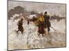 Figures in the Snow-Mose Bianchi-Mounted Giclee Print