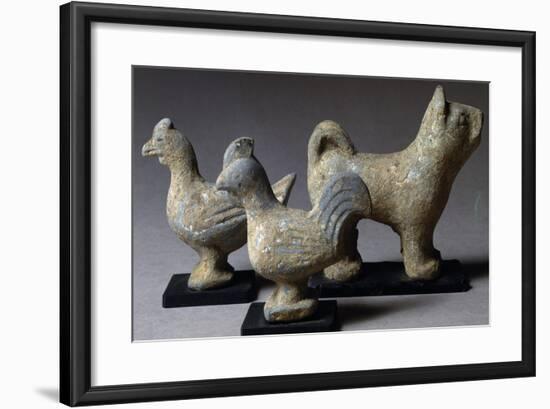 Figures of Animals, Terracotta Funerary Statues, China, Wang Mang Period-null-Framed Giclee Print