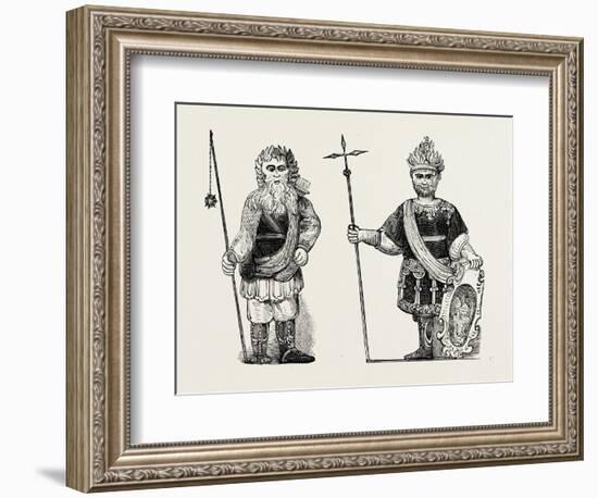 Figures of Gog and Magog Set Up in Guildhall after the Fire London-null-Framed Giclee Print