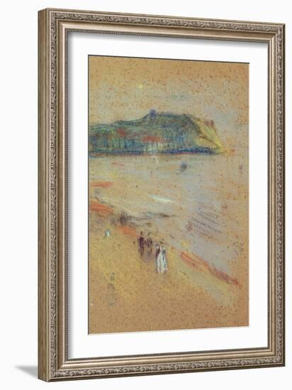 Figures on a Beach Near Cliffs-James Abbott McNeill Whistler-Framed Giclee Print