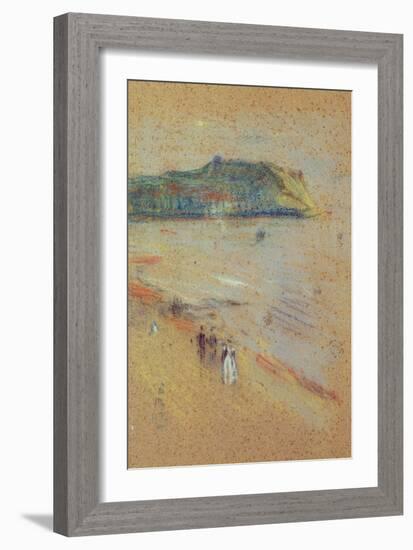 Figures on a Beach Near Cliffs-James Abbott McNeill Whistler-Framed Giclee Print