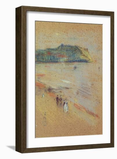 Figures on a Beach Near Cliffs-James Abbott McNeill Whistler-Framed Giclee Print