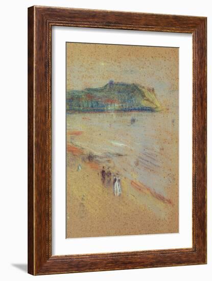 Figures on a Beach Near Cliffs-James Abbott McNeill Whistler-Framed Giclee Print