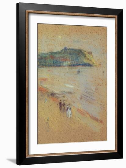 Figures on a Beach Near Cliffs-James Abbott McNeill Whistler-Framed Giclee Print