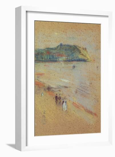 Figures on a Beach Near Cliffs-James Abbott McNeill Whistler-Framed Giclee Print