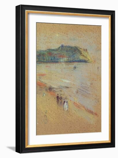 Figures on a Beach Near Cliffs-James Abbott McNeill Whistler-Framed Giclee Print