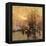 Figures on a Parisian Street at Dusk-Eugene Galien-Laloue-Framed Premier Image Canvas