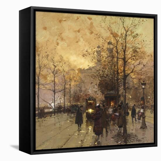 Figures on a Parisian Street-Eugene Galien-Laloue-Framed Premier Image Canvas