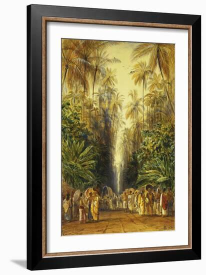 Figures on a Road Near Galle, Ceylon-Edward Lear-Framed Giclee Print